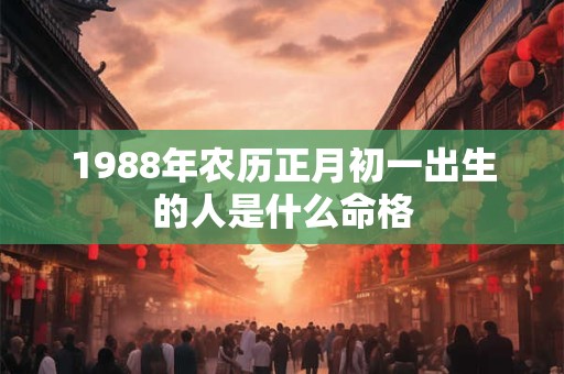 1988年农历正月初一出生的人是什么命格