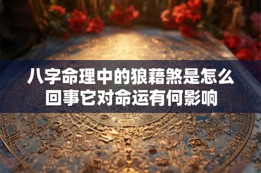 八字命理中的狼藉煞是怎么回事它对命运有何影响