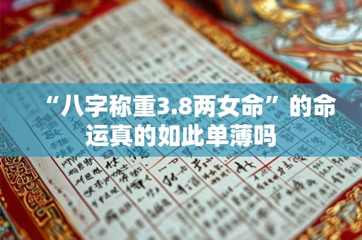 “八字称重3.8两女命”的命运真的如此单薄吗