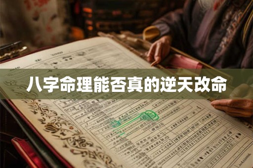 八字命理能否真的逆天改命