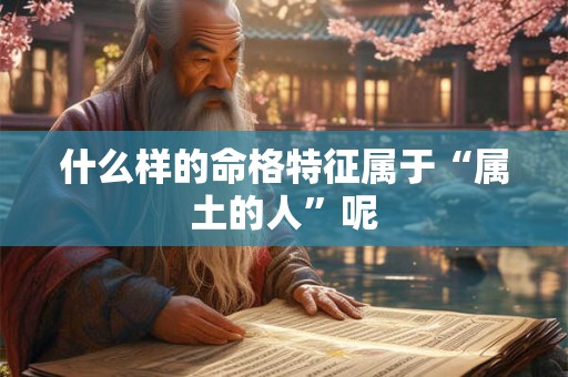 什么样的命格特征属于“属土的人”呢