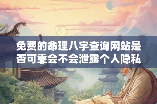 免费的命理八字查询网站是否可靠会不会泄露个人隐私
