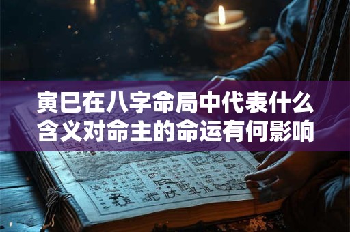 寅巳在八字命局中代表什么含义对命主的命运有何影响