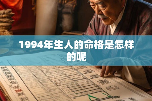 1994年生人的命格是怎样的呢