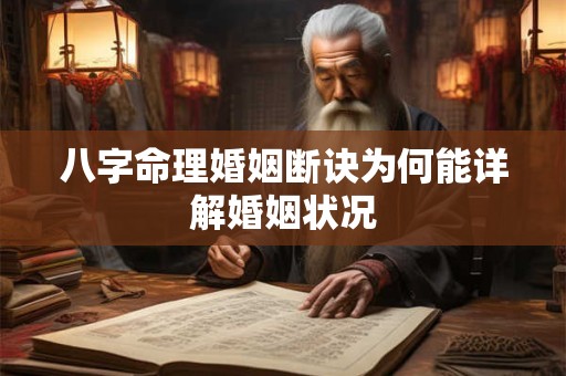 八字命理婚姻断诀为何能详解婚姻状况