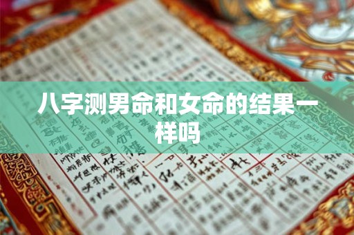 八字测男命和女命的结果一样吗