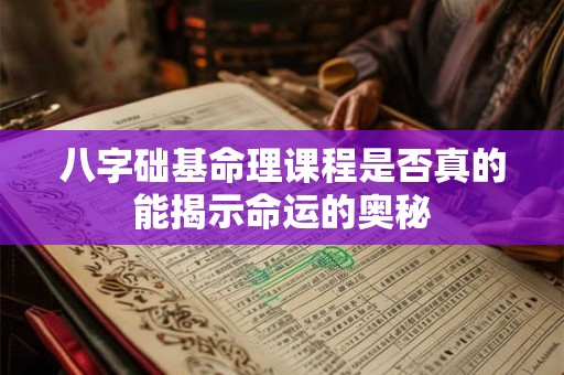 八字础基命理课程是否真的能揭示命运的奥秘