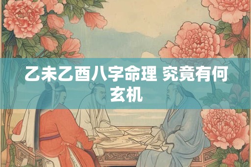 乙未乙酉八字命理 究竟有何玄机