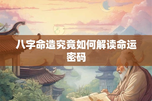 八字命造究竟如何解读命运密码