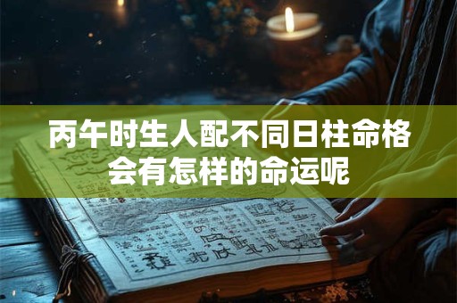 丙午时生人配不同日柱命格会有怎样的命运呢