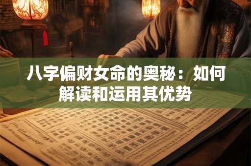 八字偏财女命的奥秘：如何解读和运用其优势