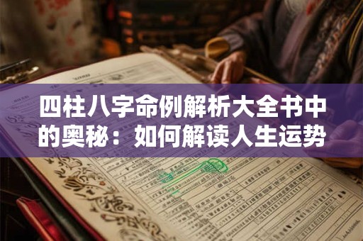 四柱八字命例解析大全书中的奥秘：如何解读人生运势