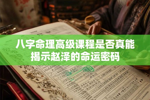 八字命理高级课程是否真能揭示赵泽的命运密码