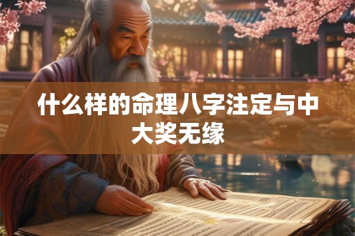 什么样的命理八字注定与中大奖无缘