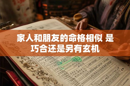 家人和朋友的命格相似 是巧合还是另有玄机
