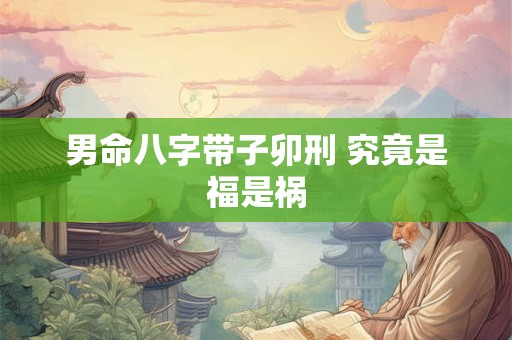 男命八字带子卯刑 究竟是福是祸
