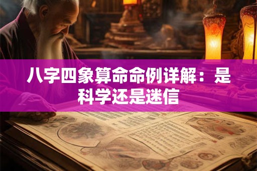 八字四象算命命例详解：是科学还是迷信