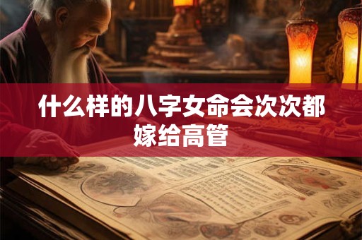 什么样的八字女命会次次都嫁给高管