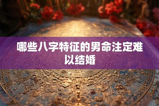 哪些八字特征的男命注定难以结婚