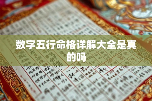 数字五行命格详解大全是真的吗