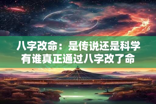 八字改命：是传说还是科学有谁真正通过八字改了命