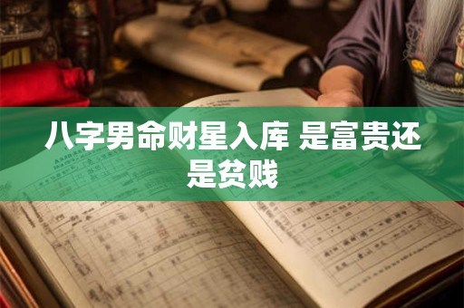 八字男命财星入库 是富贵还是贫贱