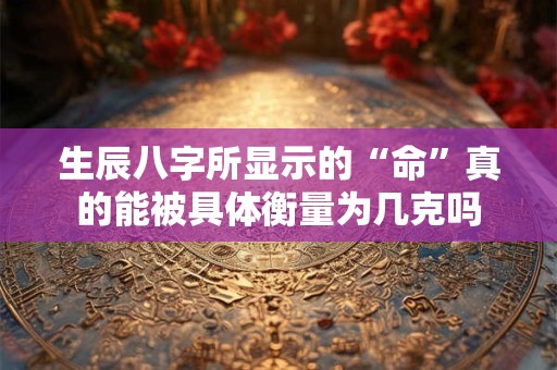 生辰八字所显示的“命”真的能被具体衡量为几克吗 生辰八字所显示的“命”真的能被具体衡量为几克吗