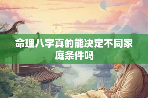命理八字真的能决定不同家庭条件吗