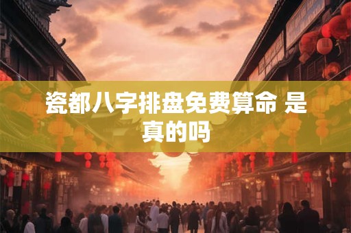 瓷都八字排盘免费算命 是真的吗