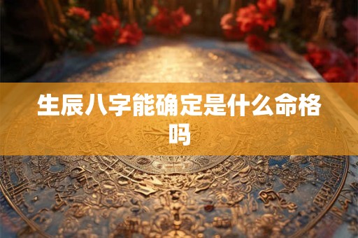 生辰八字能确定是什么命格吗 生辰八字能确定是什么命格吗