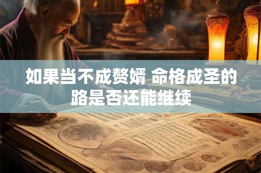 如果当不成赘婿 命格成圣的路是否还能继续