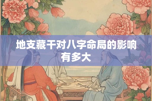 地支藏干对八字命局的影响有多大