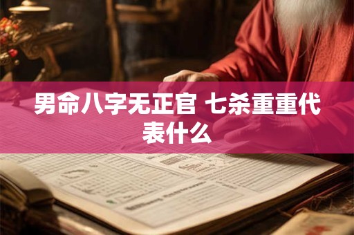 男命八字无正官 七杀重重代表什么