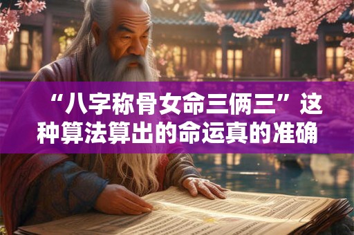 “八字称骨女命三俩三”这种算法算出的命运真的准确吗