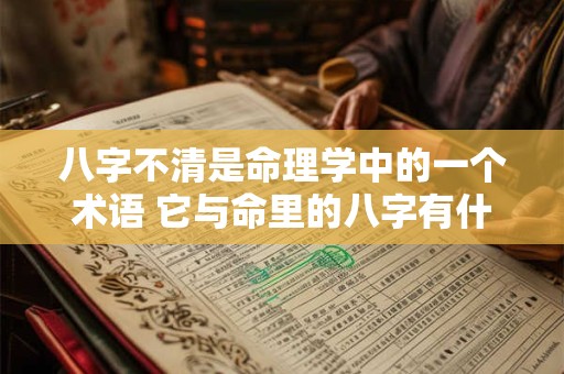 八字不清是命理学中的一个术语 它与命里的八字有什么关系呢