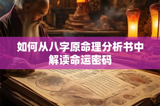 如何从八字原命理分析书中解读命运密码