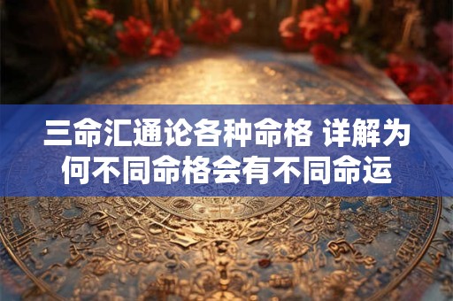 三命汇通论各种命格 详解为何不同命格会有不同命运 三命汇通论各种命格 详解为何不同命格会有不同命运