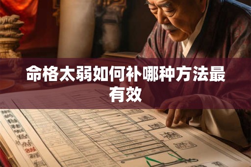 命格太弱如何补哪种方法最有效