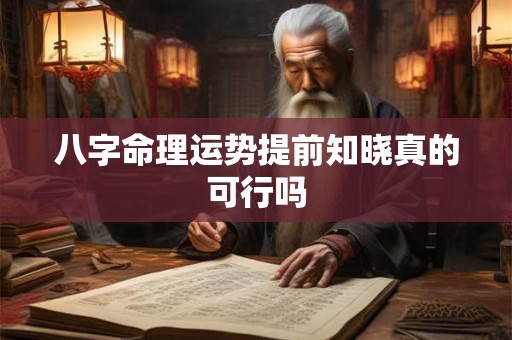 八字命理运势提前知晓真的可行吗