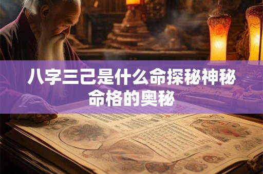 八字三己是什么命探秘神秘命格的奥秘