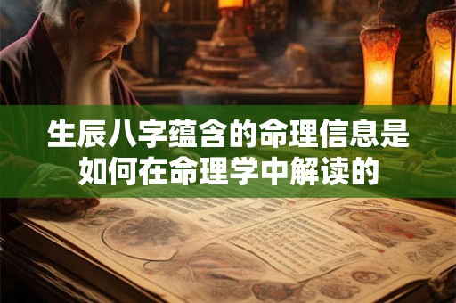 生辰八字蕴含的命理信息是如何在命理学中解读的