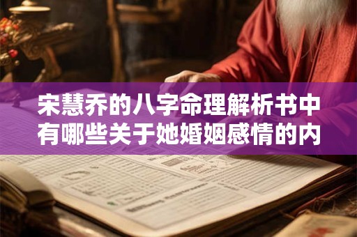 宋慧乔的八字命理解析书中有哪些关于她婚姻感情的内容
