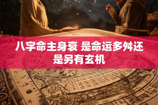 八字命主身衰 是命运多舛还是另有玄机 八字命主身衰 是命运多舛还是另有玄机