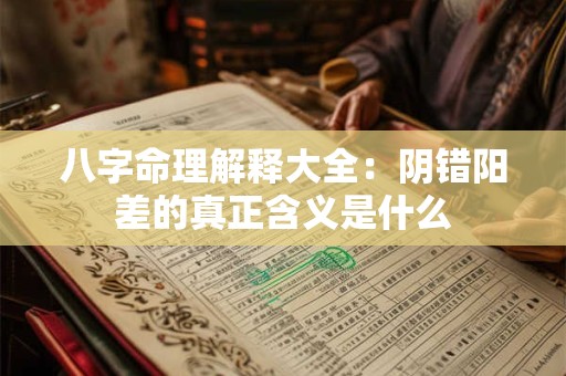 八字命理解释大全：阴错阳差的真正含义是什么