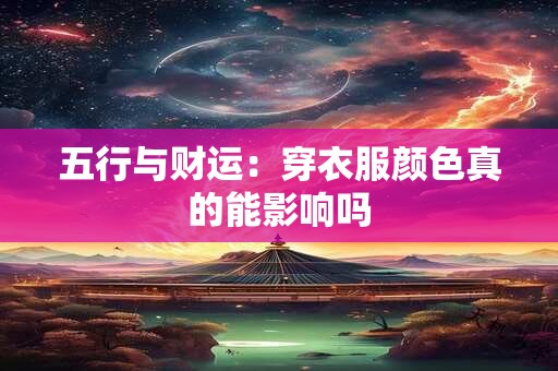 五行与财运：穿衣服颜色真的能影响吗