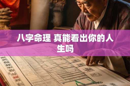 八字命理 真能看出你的人生吗