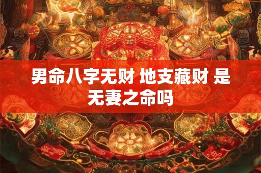 男命八字无财 地支藏财 是无妻之命吗