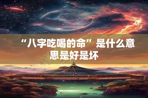 “八字吃喝的命”是什么意思是好是坏