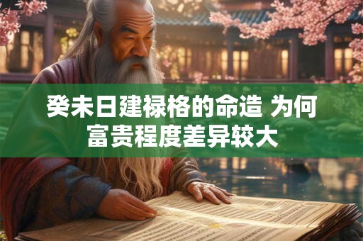 癸未日建禄格的命造 为何富贵程度差异较大