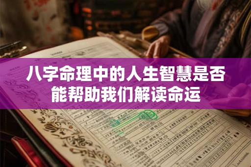 八字命理中的人生智慧是否能帮助我们解读命运 八字命理中的人生智慧是否能帮助我们解读命运